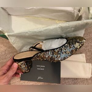 NWT JCrew Millie ankle-strap heels in Italian sequin